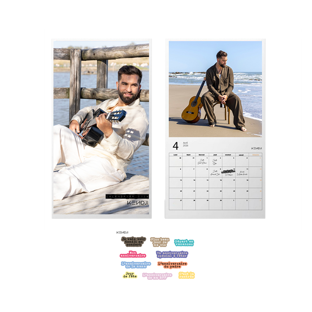 Calendrier à personnaliser avec planche de Stickers "Vivre... Encore"